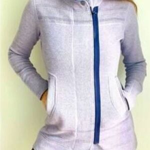 Title Nine Jacket Wool Blend Lavender Full Zip Swacket Sweater Moto Style